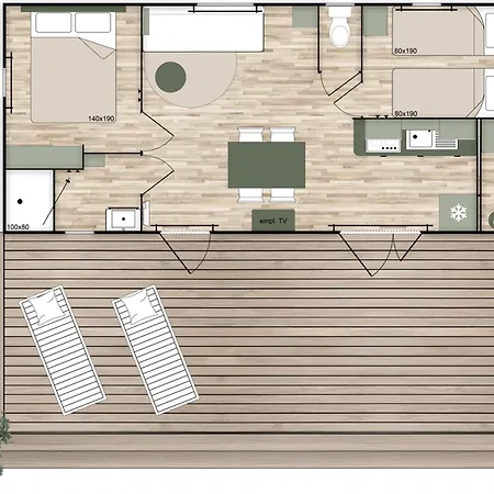 Mobil-home Confortable - 4 Pers. - Api-1-52-2506 Kemping *